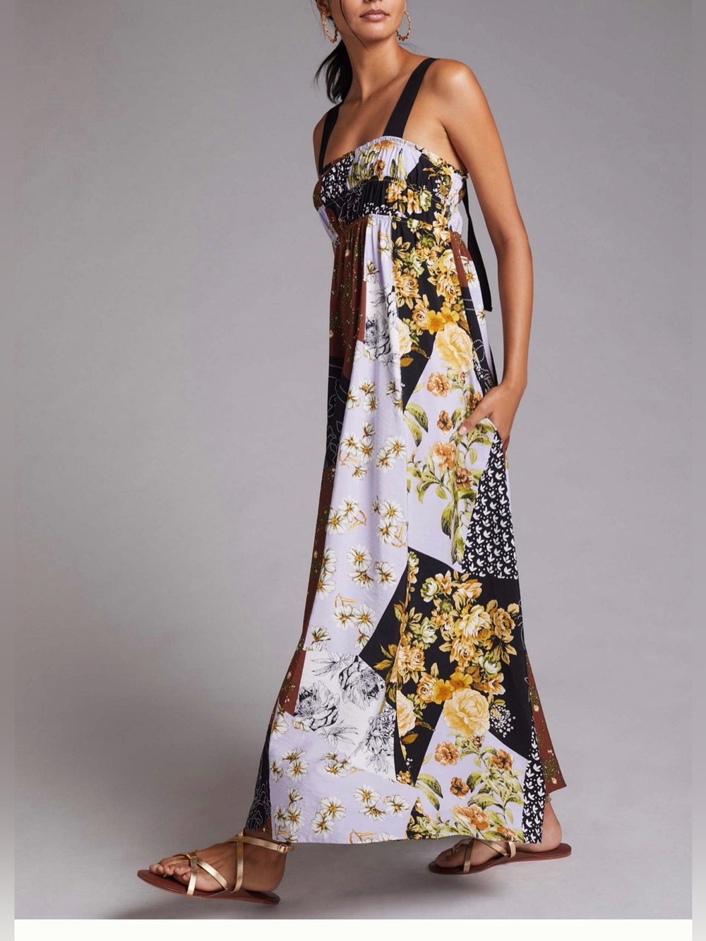 Anthropologie Maeve floral maxi dress S
